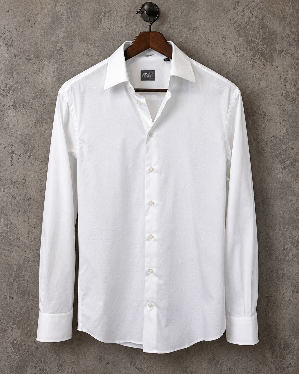 Armani Collezioni Men's White Textured Dress Shirt EU 48 / US 38 NWOT